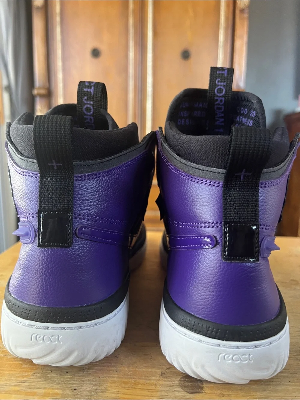 Jordan Men’s High-Top Sneakers - Black & Purple Accents